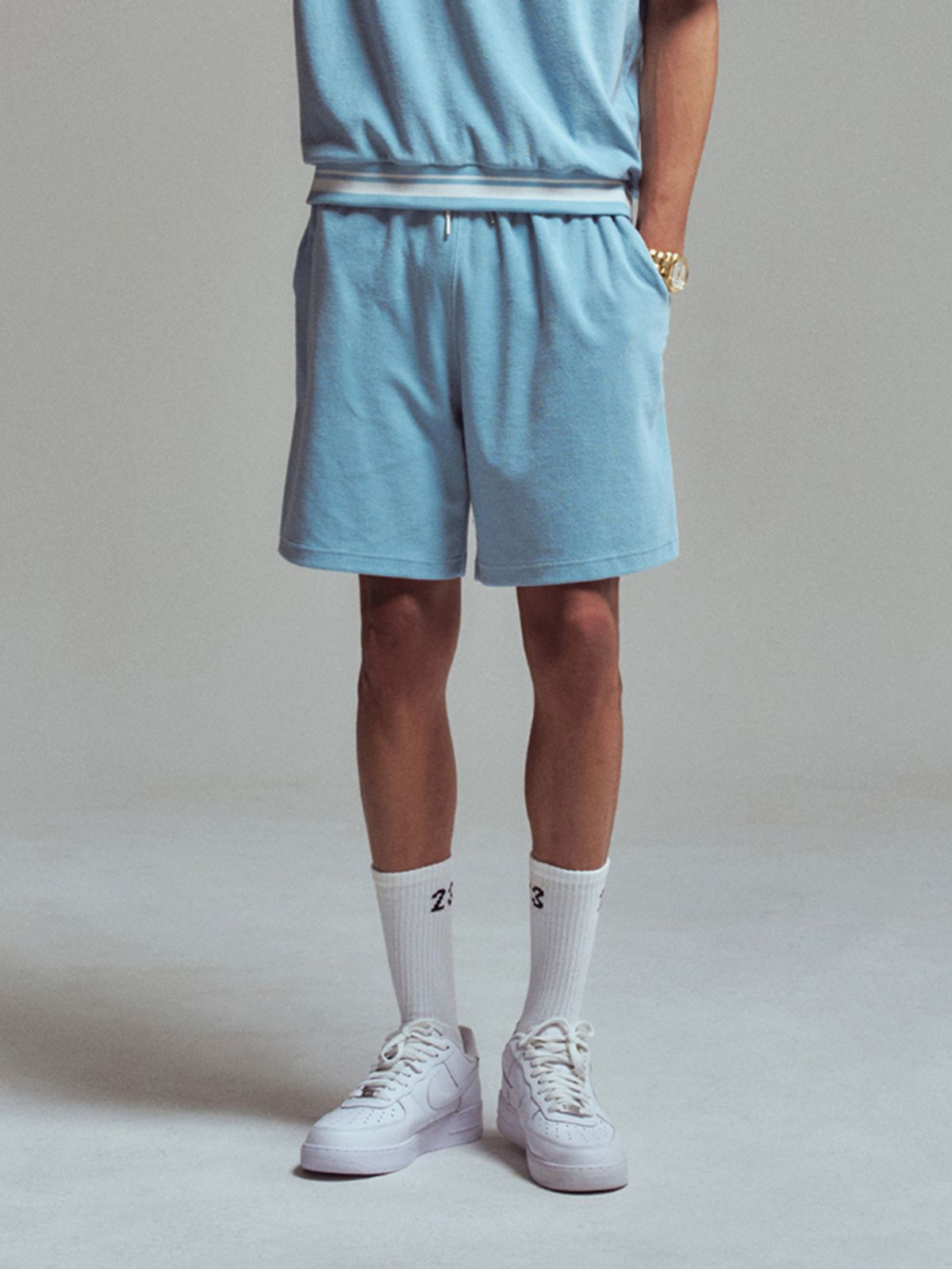 에르에르(ERER) Men Towel shorts Sky blue