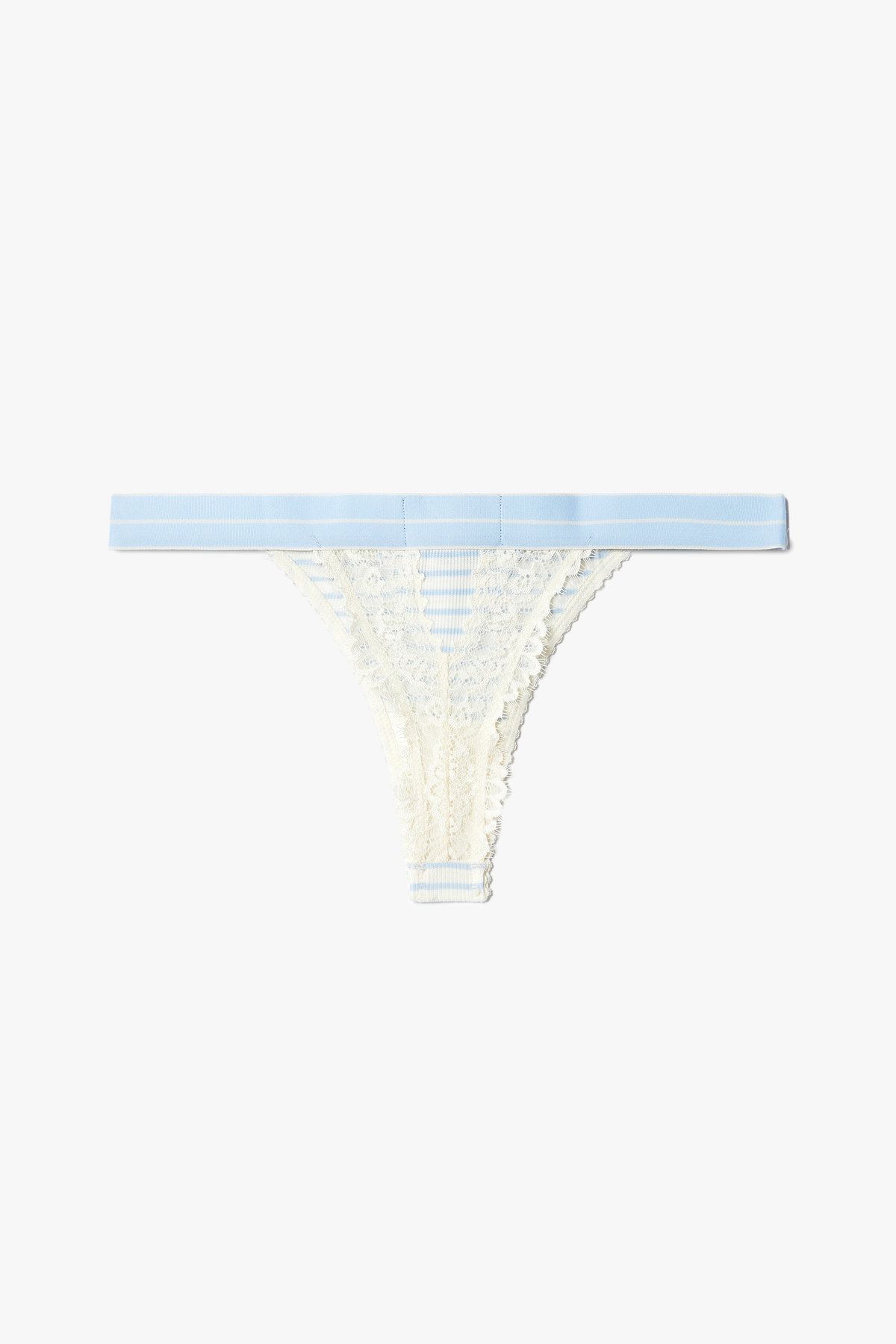 엠포리오 아르마니 언더웨어(EMPORIO ARMANI UNDERWEAR) 여성 스트라이프 로고 밴딩 티팬티 _아이보리 0825110529