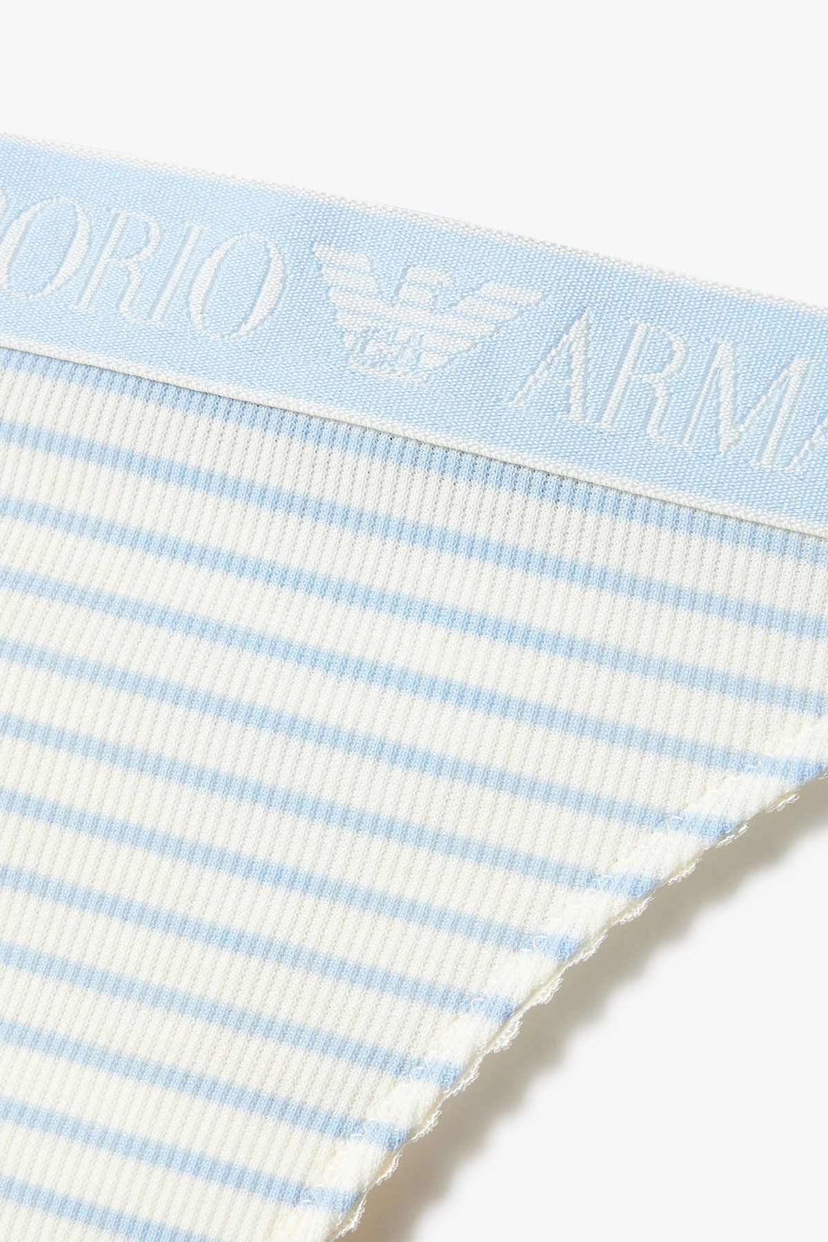 엠포리오 아르마니 언더웨어(EMPORIO ARMANI UNDERWEAR) 여성 스트라이프 로고 밴딩 티팬티 _아이보리 0825110529