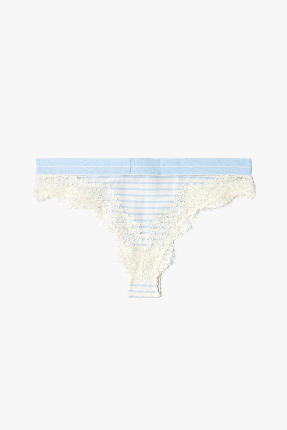 엠포리오 아르마니 언더웨어(EMPORIO ARMANI UNDERWEAR) 여성 스트라이프 브라질리언 브리프 _아이보리 0825111529