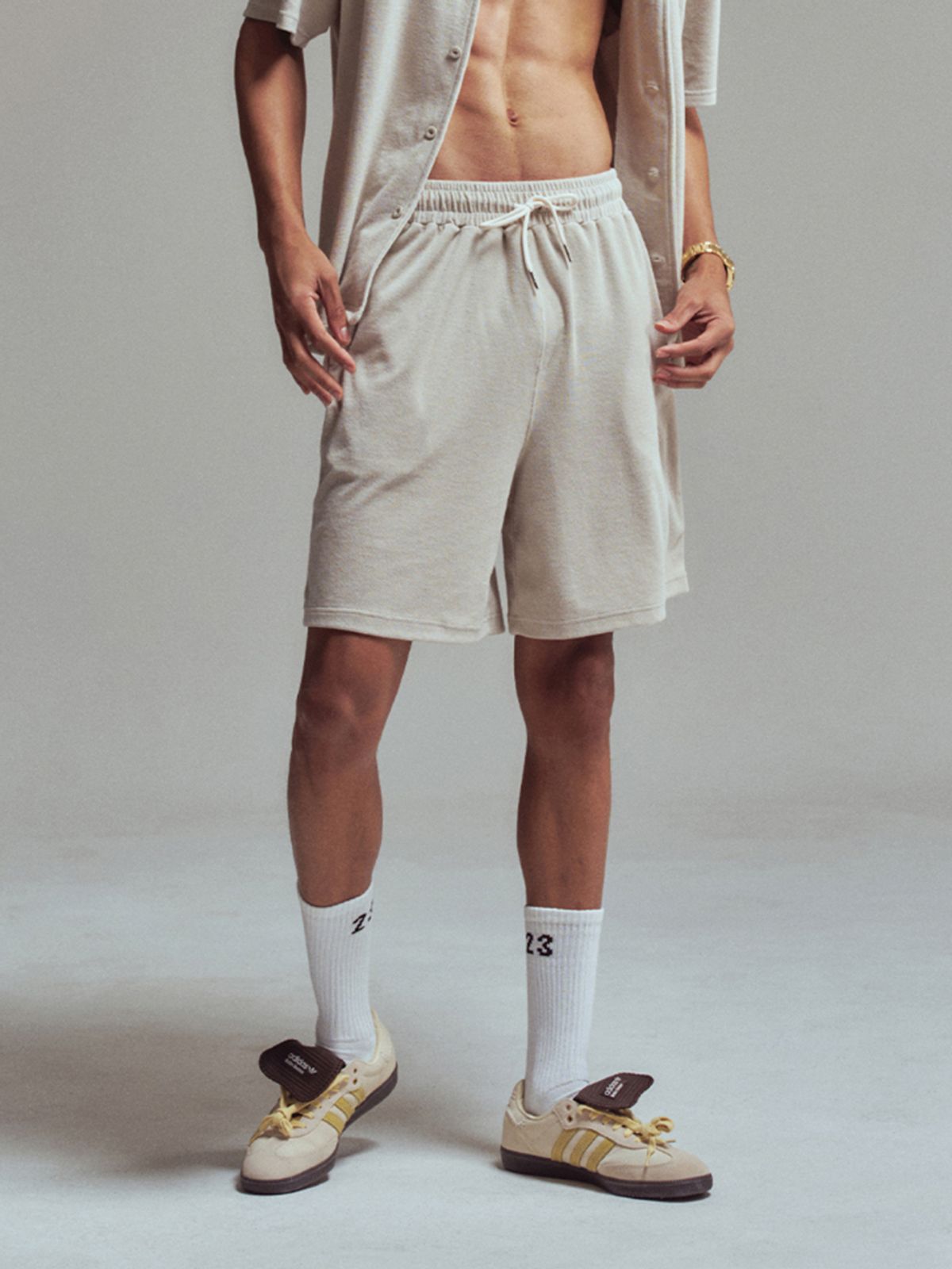 에르에르(ERER) Men Towel shorts Gray