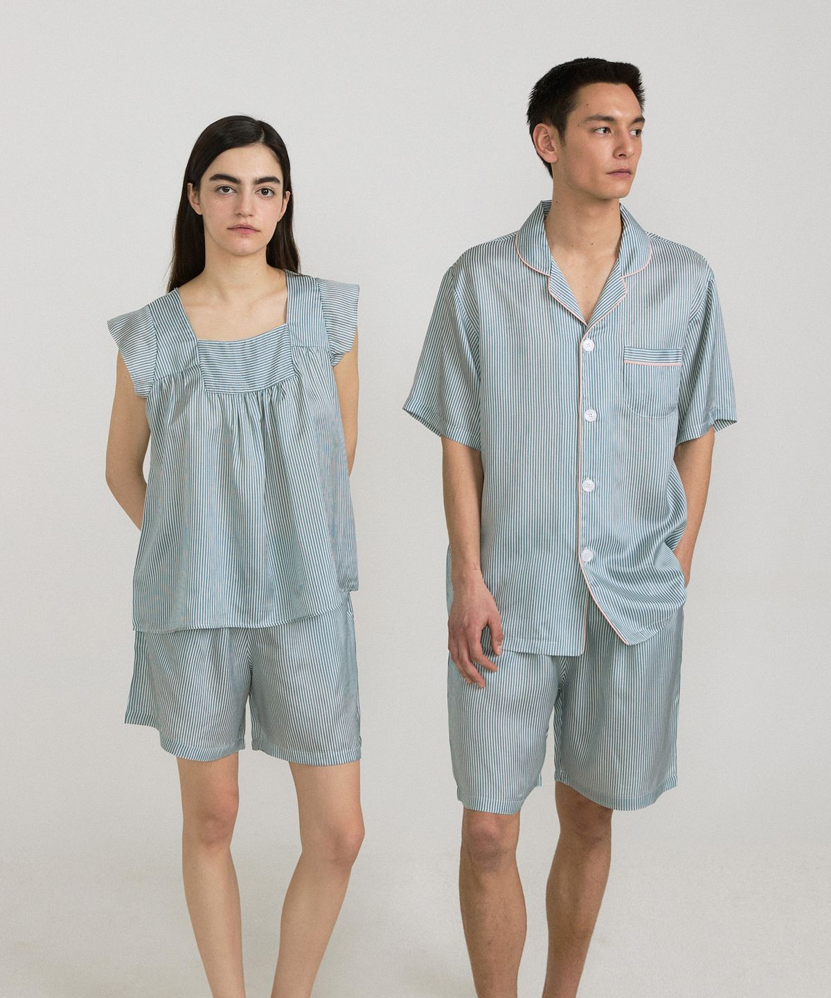조스라운지(JO'S LOUNGE) [인견] (couple) Ivy Short Pajama Set + Two piece