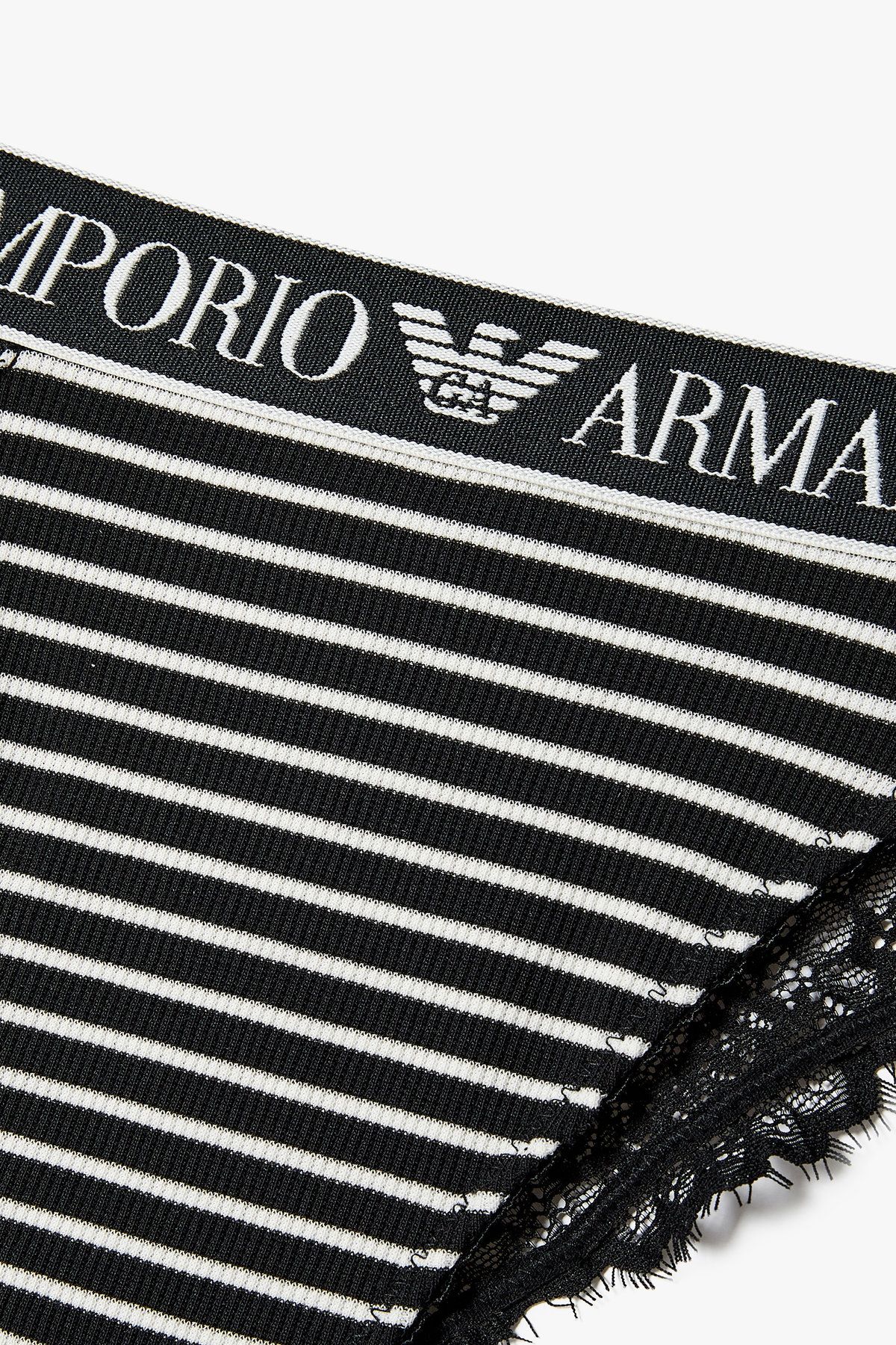 엠포리오 아르마니 언더웨어(EMPORIO ARMANI UNDERWEAR) 여성 스트라이프 브라질리언 브리프 _블랙 0825111530