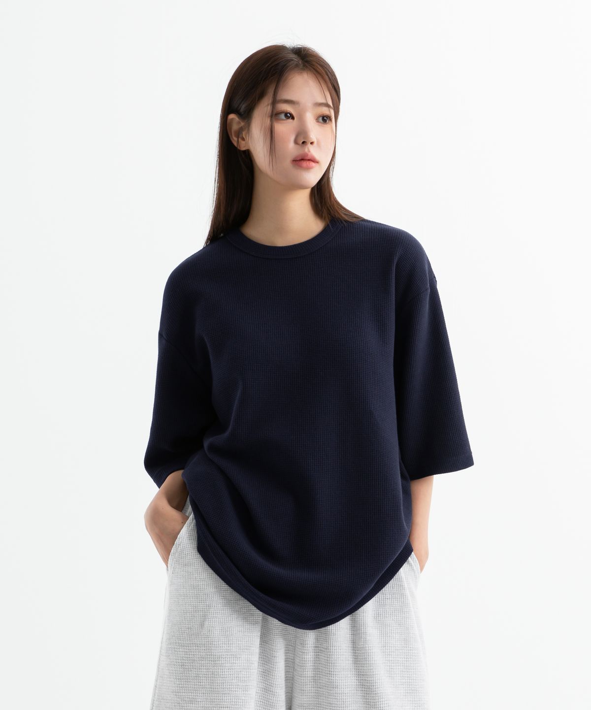 브렌슨(BRENSON) ( Waffle ) 오버핏 와플 반팔티 ( 4Color )