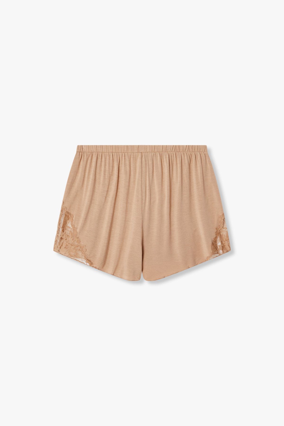 엠포리오 아르마니 언더웨어(EMPORIO ARMANI UNDERWEAR) 여성 레이스 슬릿 레이온 파자마 쇼츠 _라이트 브라운 0825131503