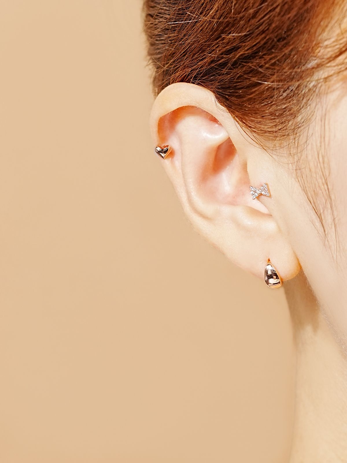 미니멀피어싱(MINIMALPIERCING) 14K 볼드 강낭콩 피어싱 귀걸이