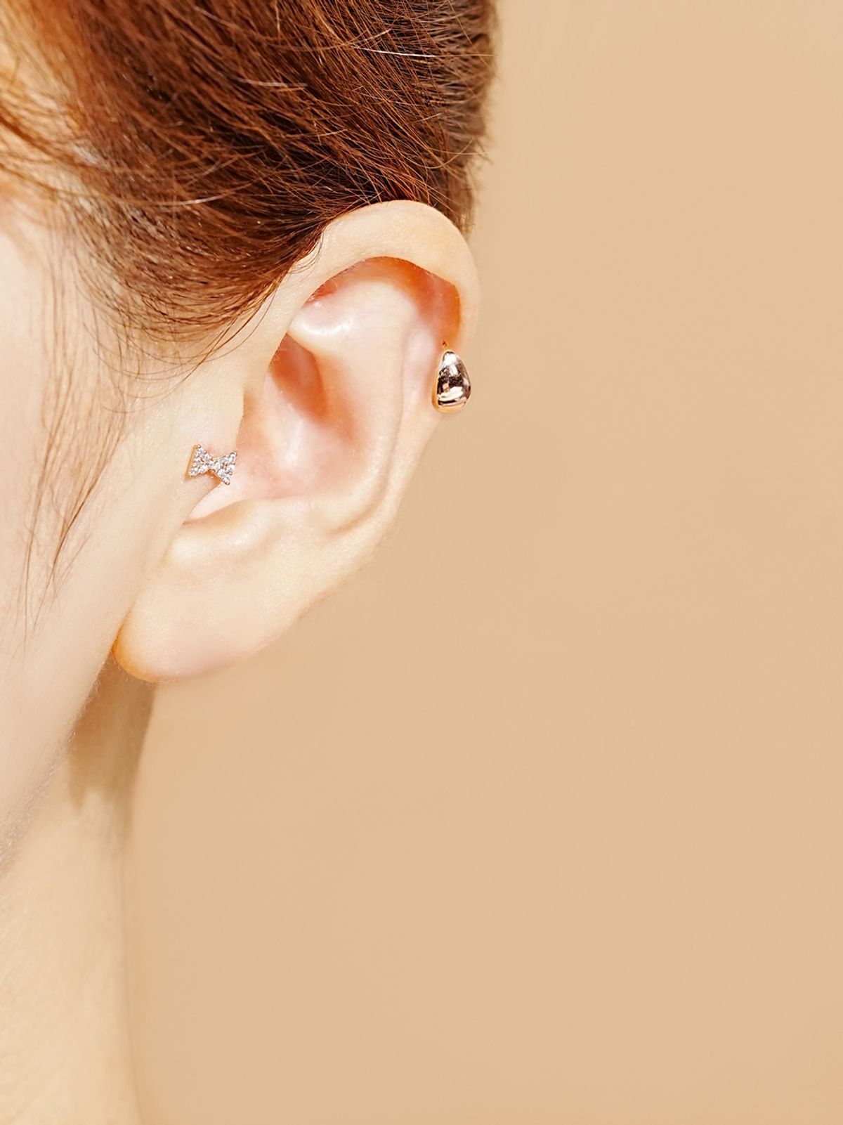 미니멀피어싱(MINIMALPIERCING) 14K 볼드 강낭콩 피어싱 귀걸이