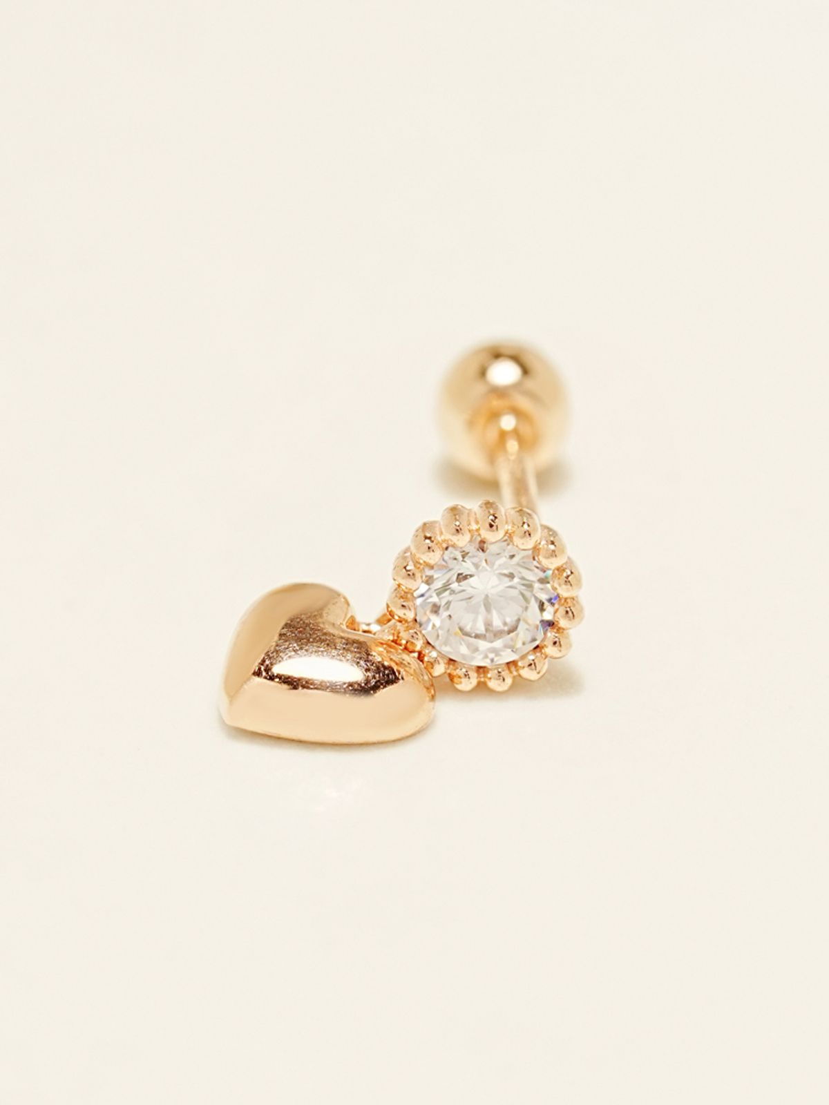 미니멀피어싱(MINIMALPIERCING) 14K 미스티 하트 드롭 피어싱 귀걸이
