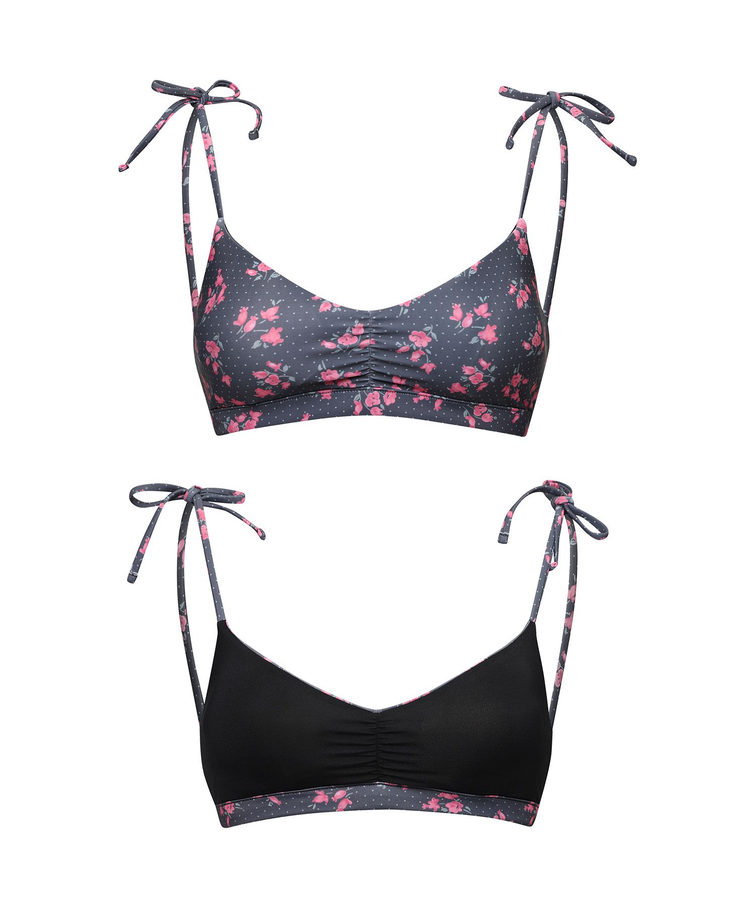 【LOOPLOOP】 Shirring Reversible Bikini Top / 追跡付 MUSINSA | LOOPLOOP Shirring Reversible Bikini Top [Rosy Dot