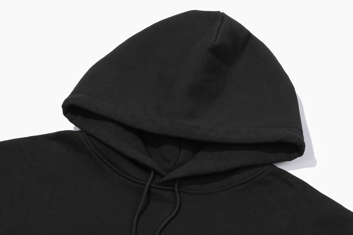 피에스쇼퍼(PSSHOPPER) 스몰로고 워싱 컷팅 후드 [블랙]