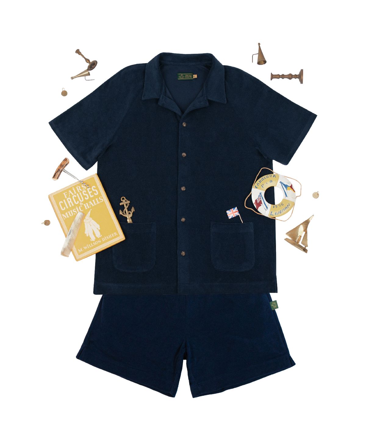 세러데이 레저 클럽(SATURDAY LEISURE CLUB) Leisure Terry Short Pants (Unisex) - Dark Navy