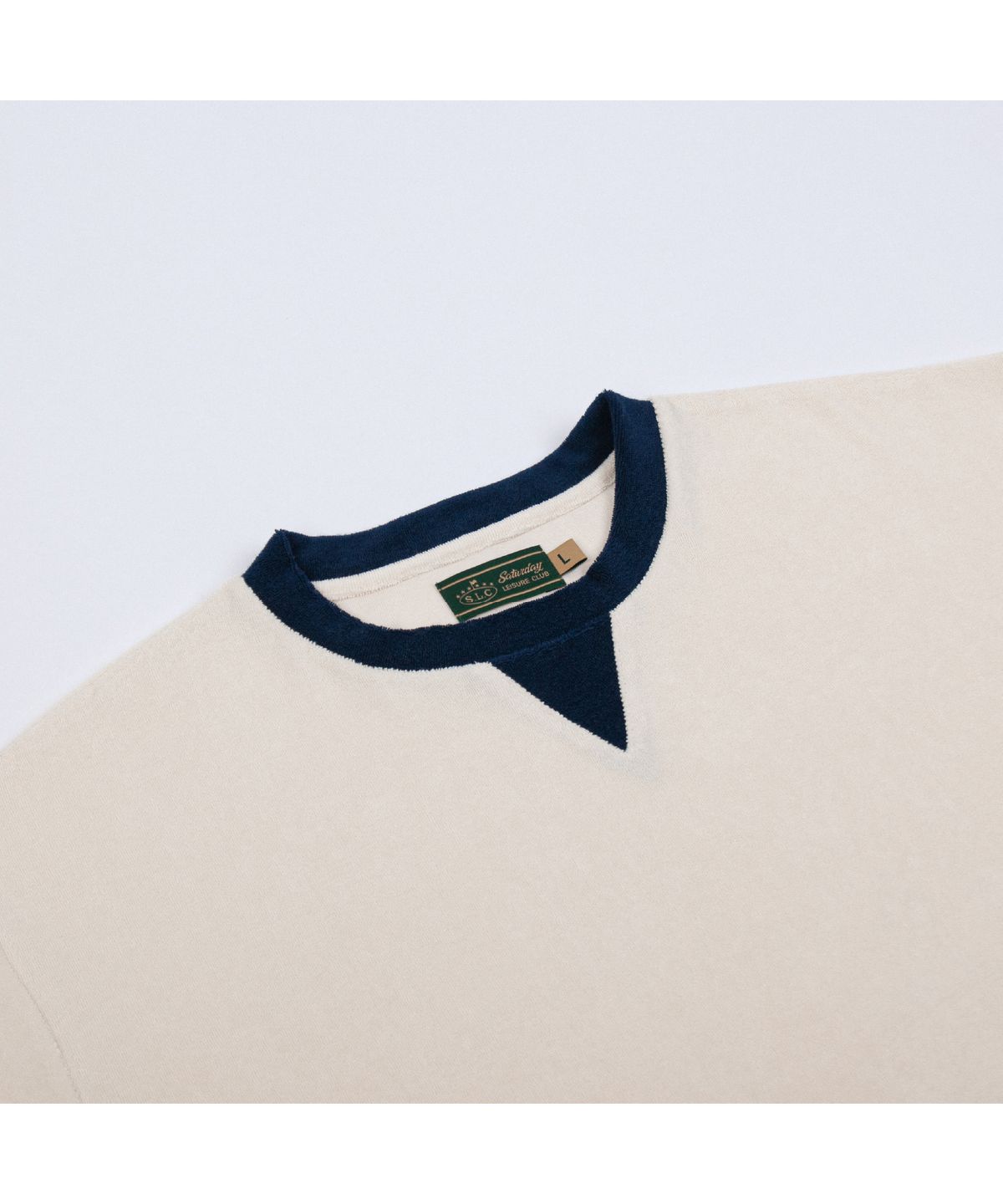 세러데이 레저 클럽(SATURDAY LEISURE CLUB) Leisure Terry Ringer T-Shirt (Unisex) - Dark Navy & Ivory