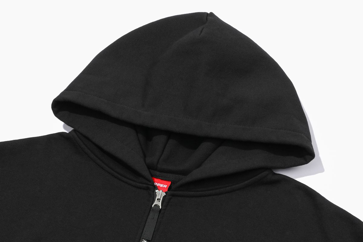피에스쇼퍼(PSSHOPPER) 스몰로고 워싱 후드 집업 [블랙]