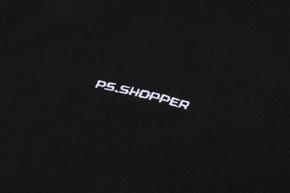 피에스쇼퍼(PSSHOPPER) 스몰로고 워싱 후드 집업 [블랙]