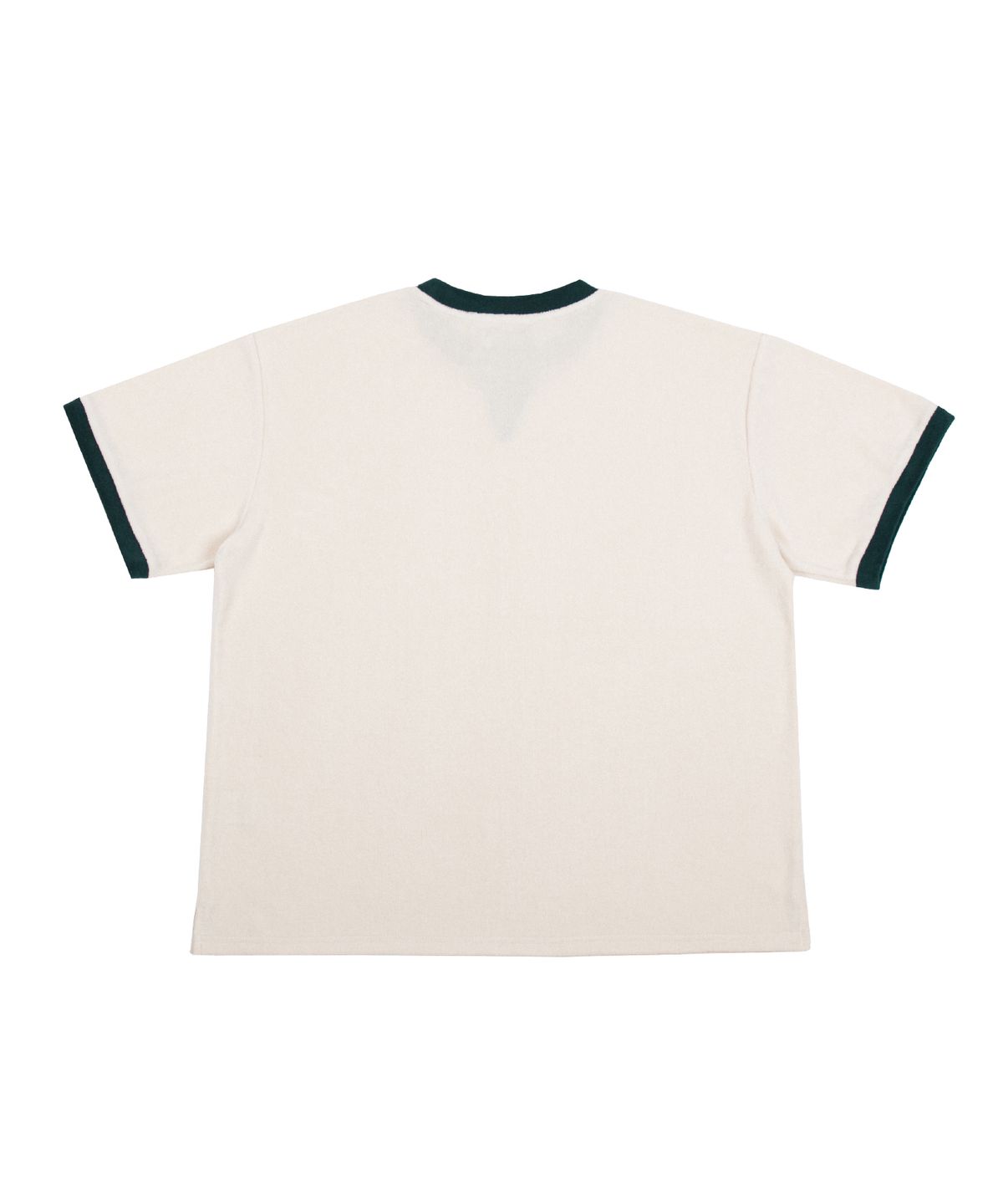 세러데이 레저 클럽(SATURDAY LEISURE CLUB) Leisure Terry Ringer T-Shirt (Unisex) - British Racing Green & Ivory