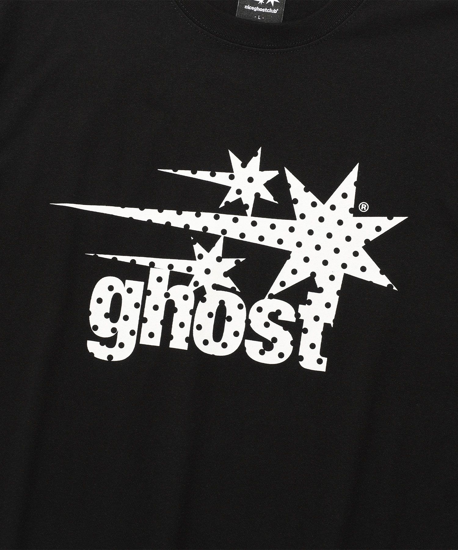 MUSINSA | NICE GHOST CLUB DOT SYMBOL TEE_BLACK(NG2FMUT516A)