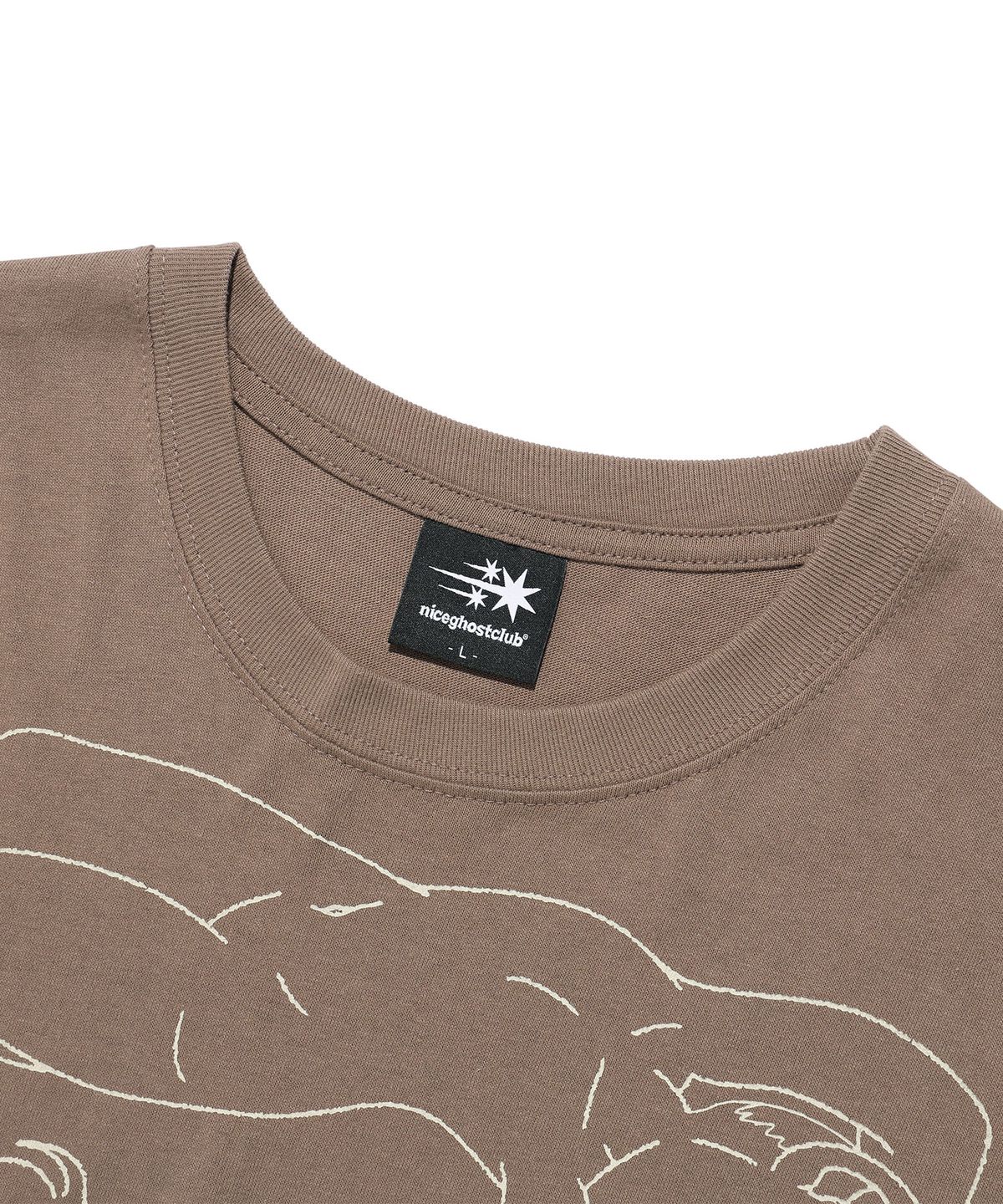 나이스고스트클럽(NICEGHOSTCLUB) HEAVEN GATEKEEPER LINE TEE_BROWN(NG2FMUT524A)