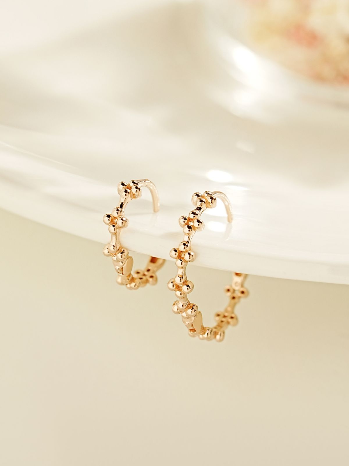 미니멀피어싱(MINIMALPIERCING) 14K 18K 버블 클로버 원터치 링 귀걸이