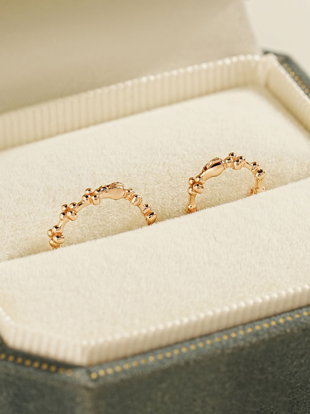 미니멀피어싱(MINIMALPIERCING) 14K 18K 버블 클로버 원터치 링 귀걸이
