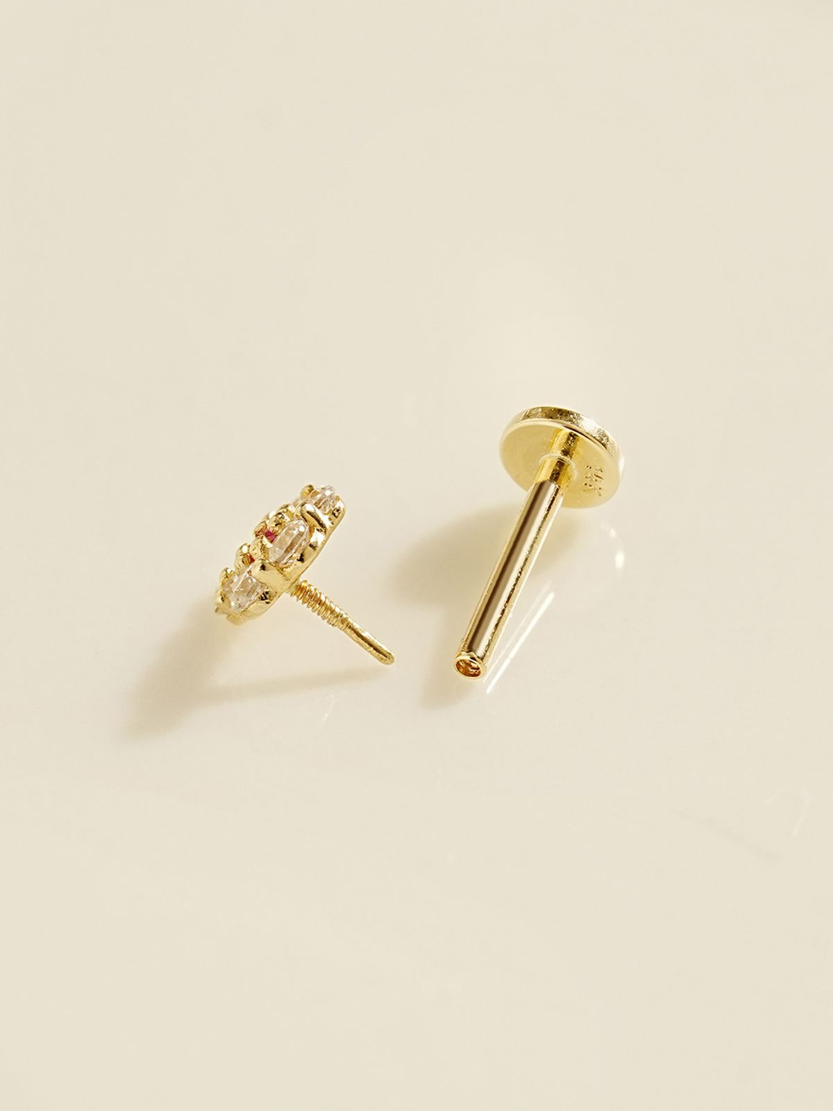미니멀피어싱(MINIMALPIERCING) [0.8mm]14K 인터널 하모니 플라워 라블렛 피어싱 귀걸이