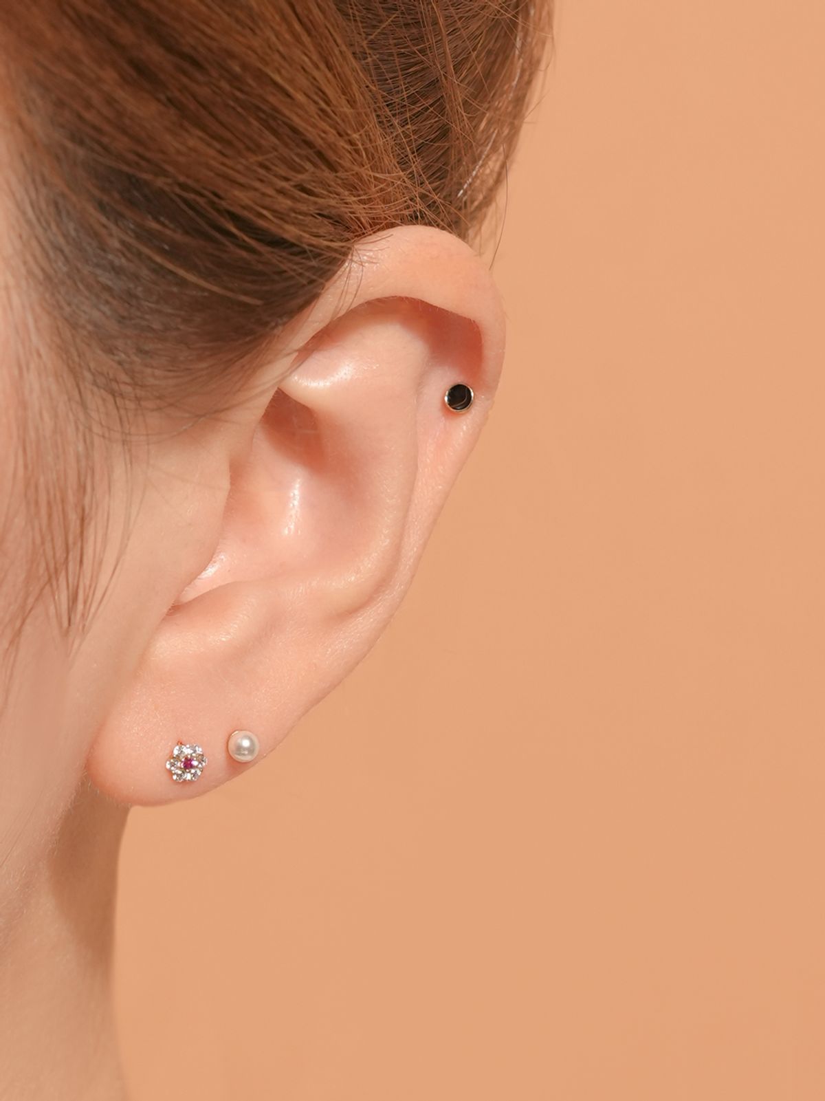 미니멀피어싱(MINIMALPIERCING) [0.8mm]14K 인터널 하모니 플라워 라블렛 피어싱 귀걸이