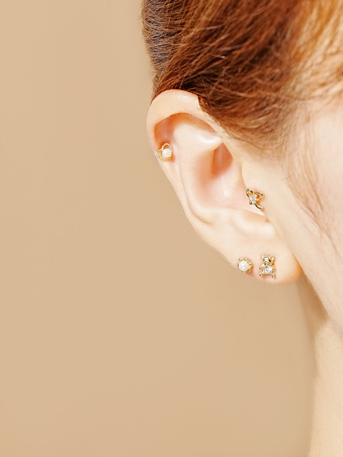 미니멀피어싱(MINIMALPIERCING) 14K 크리미 진주 피어싱 귀걸이