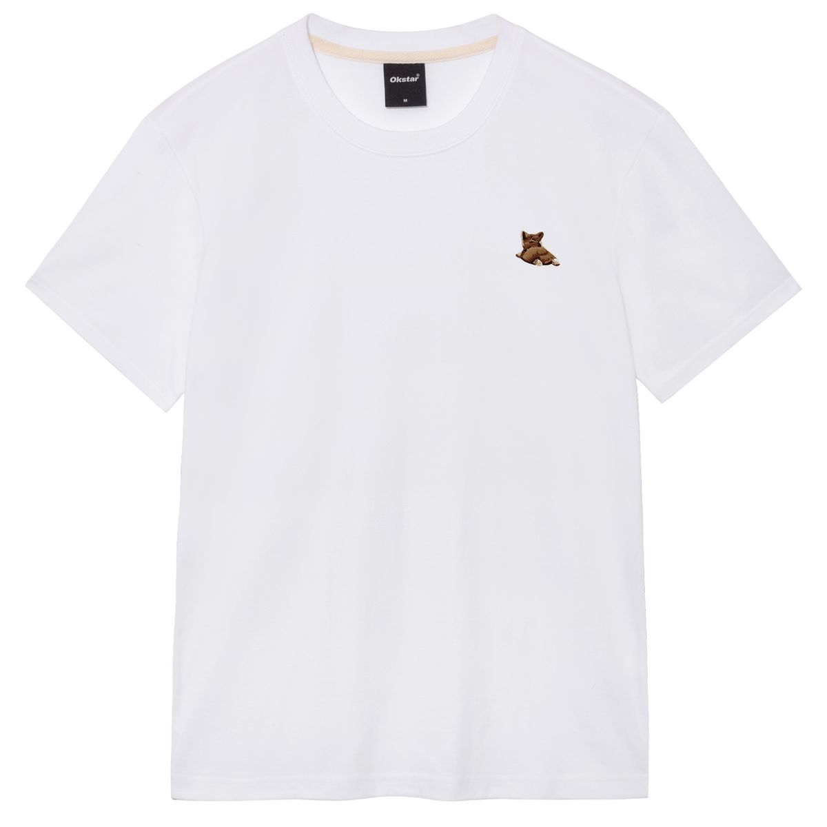 옥스타(OKSTAR) 웰시코기 자수 반팔티