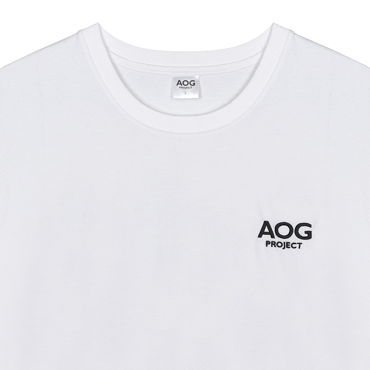 에이오지프로젝트(AOG PROJECT) 미라클 라이언 엠보더리 로고 티셔츠 (화이트)