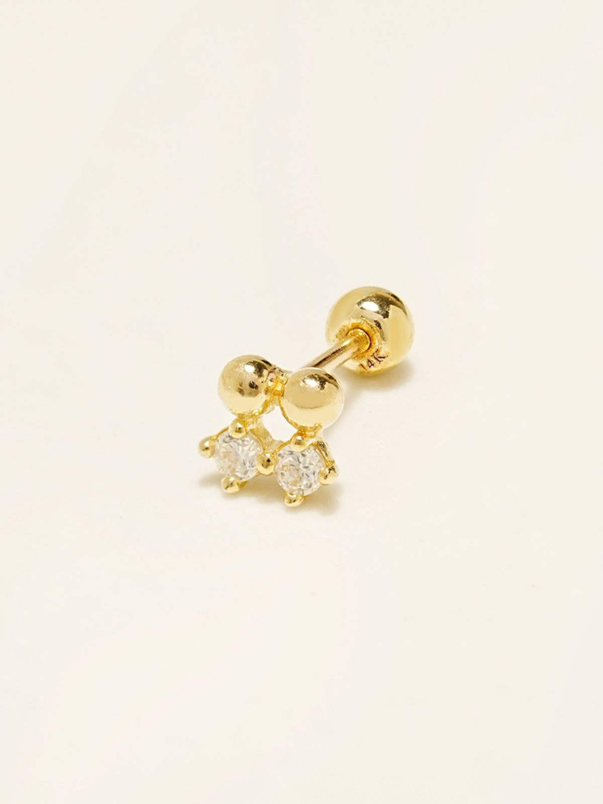 미니멀피어싱(MINIMALPIERCING) 14K 트윈 도트 피어싱 귀걸이