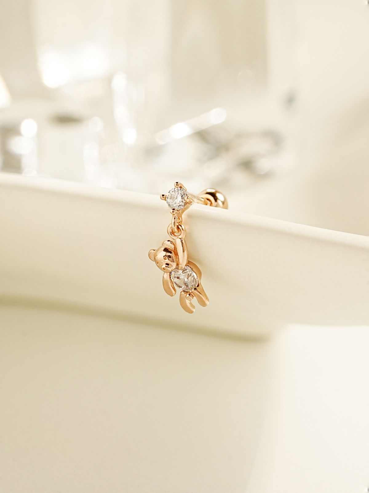 미니멀피어싱(MINIMALPIERCING) 14K 스윙 베어 피어싱 귀걸이