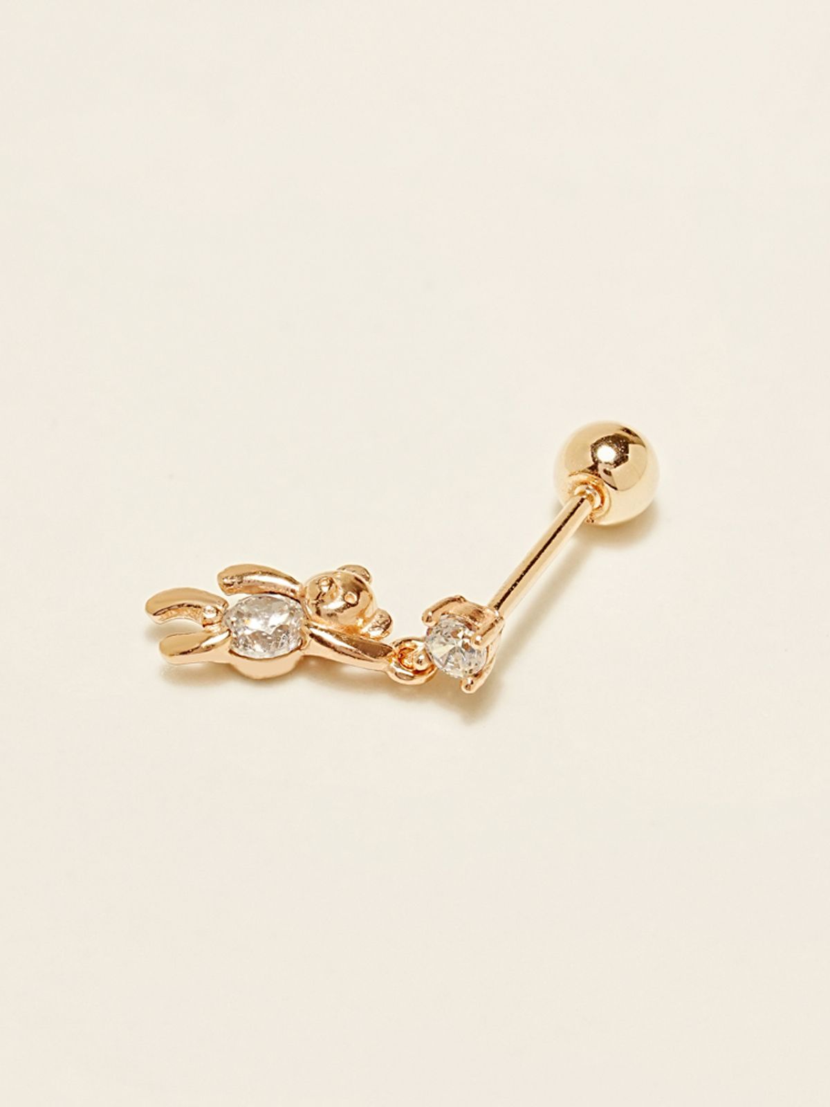 미니멀피어싱(MINIMALPIERCING) 14K 스윙 베어 피어싱 귀걸이