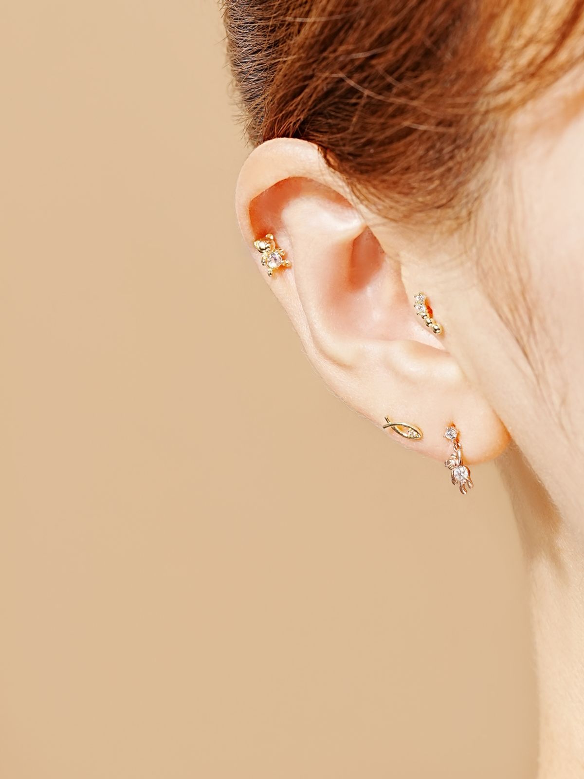 미니멀피어싱(MINIMALPIERCING) 14K 스윙 베어 피어싱 귀걸이