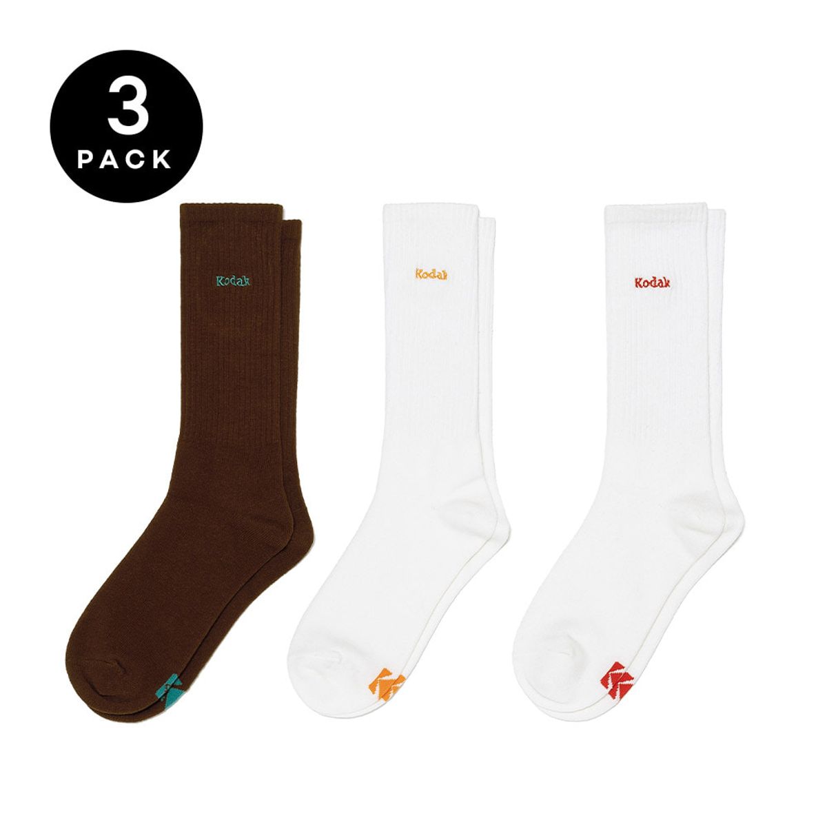 코닥(KODAK) 미니 로고 자수 삭스 3PC MULTI