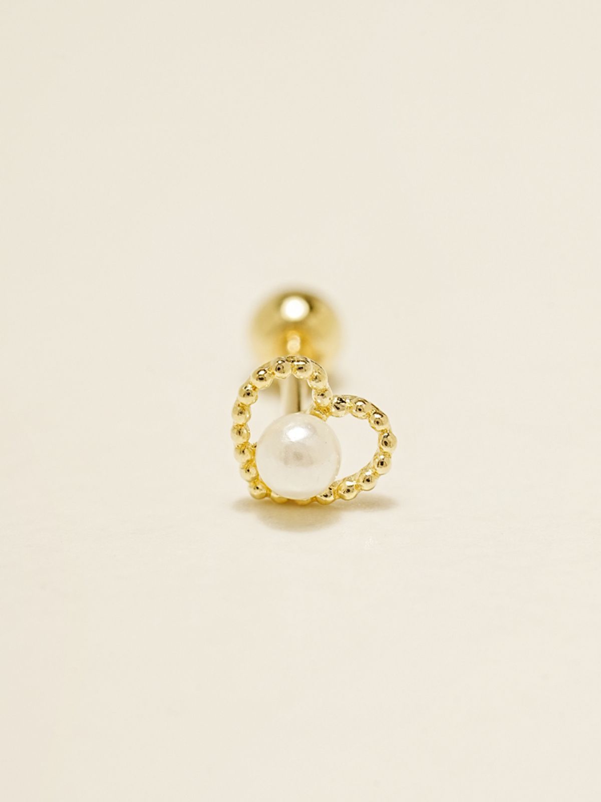 미니멀피어싱(MINIMALPIERCING) 14K 메모리 하트 피어싱 귀걸이