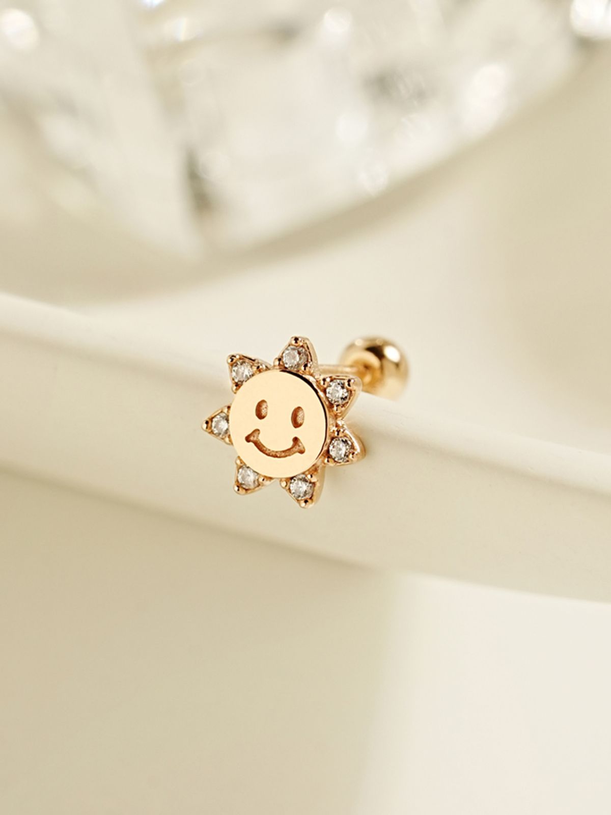 미니멀피어싱(MINIMALPIERCING) 14K 스마일 선 피어싱 귀걸이