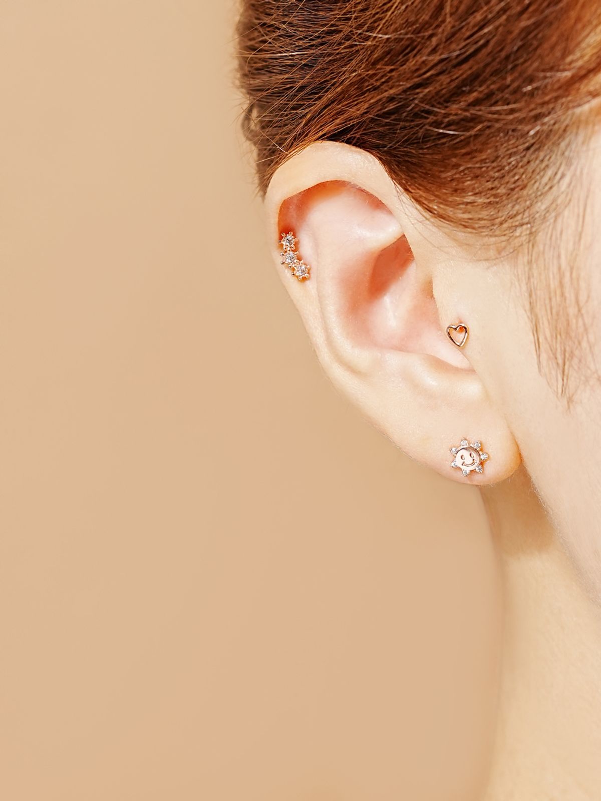 미니멀피어싱(MINIMALPIERCING) 14K 스마일 선 피어싱 귀걸이