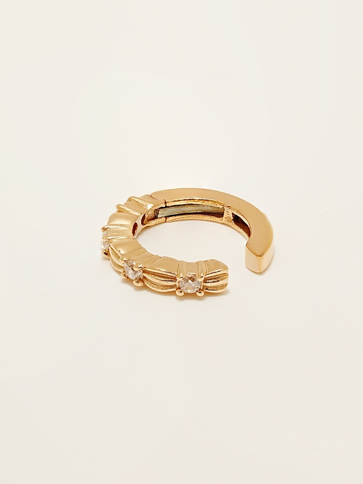 미니멀피어싱(MINIMALPIERCING) 14K 큐빅 퍼프 이어커프 클립형 귀찌