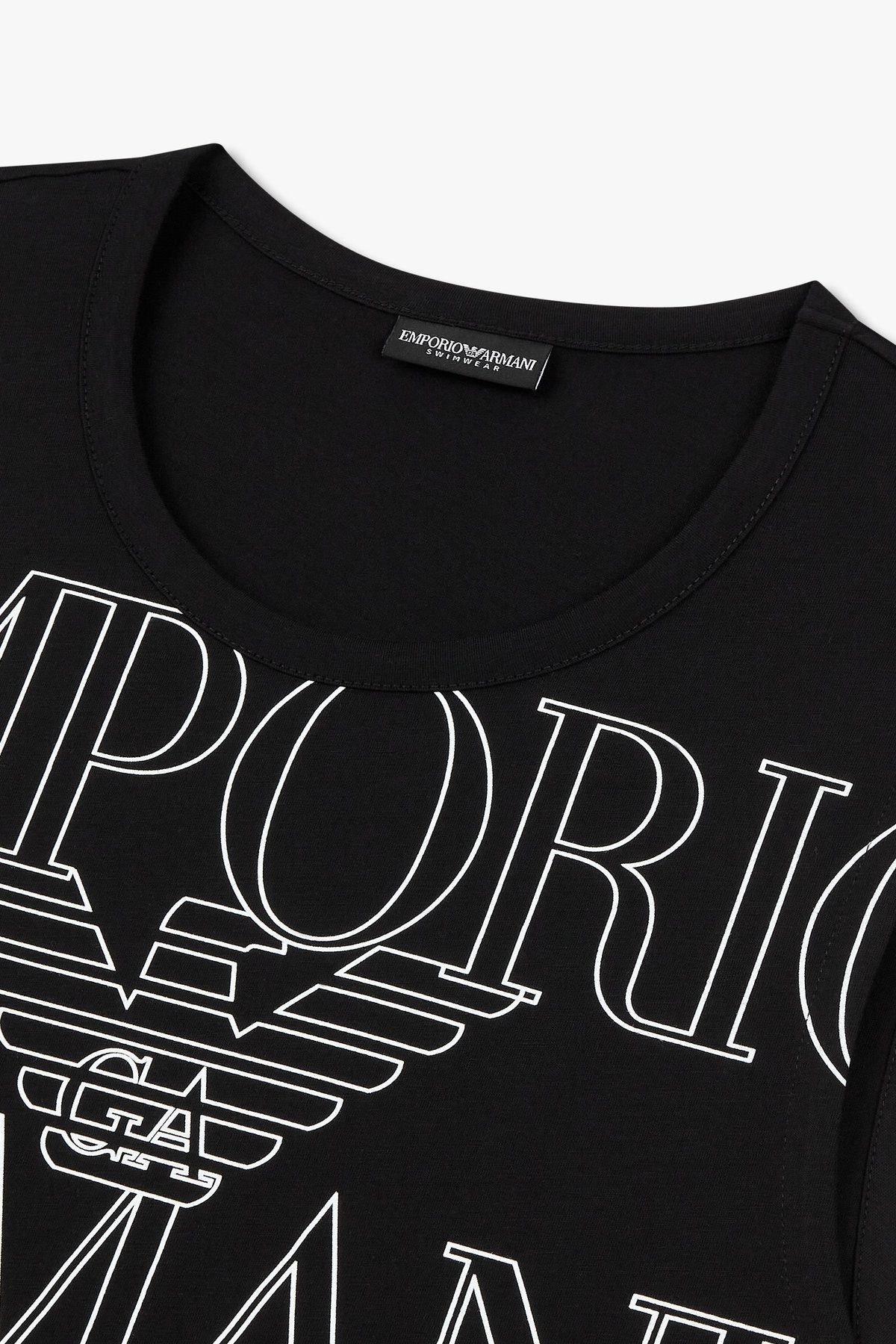 엠포리오 아르마니 언더웨어(EMPORIO ARMANI UNDERWEAR) 남성 아웃 라인 로고 슬리브리스 탑 _블랙 0815113004