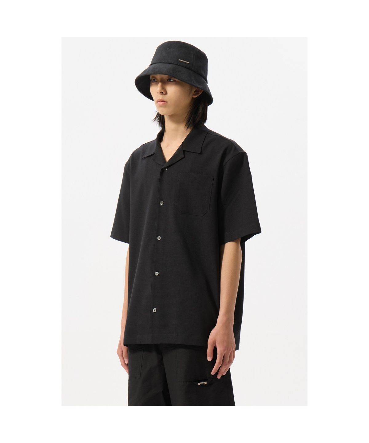 커스텀멜로우(CUSTOMELLOW) Regular Mesh Fabric Half Shirt CWSAM25312BKX