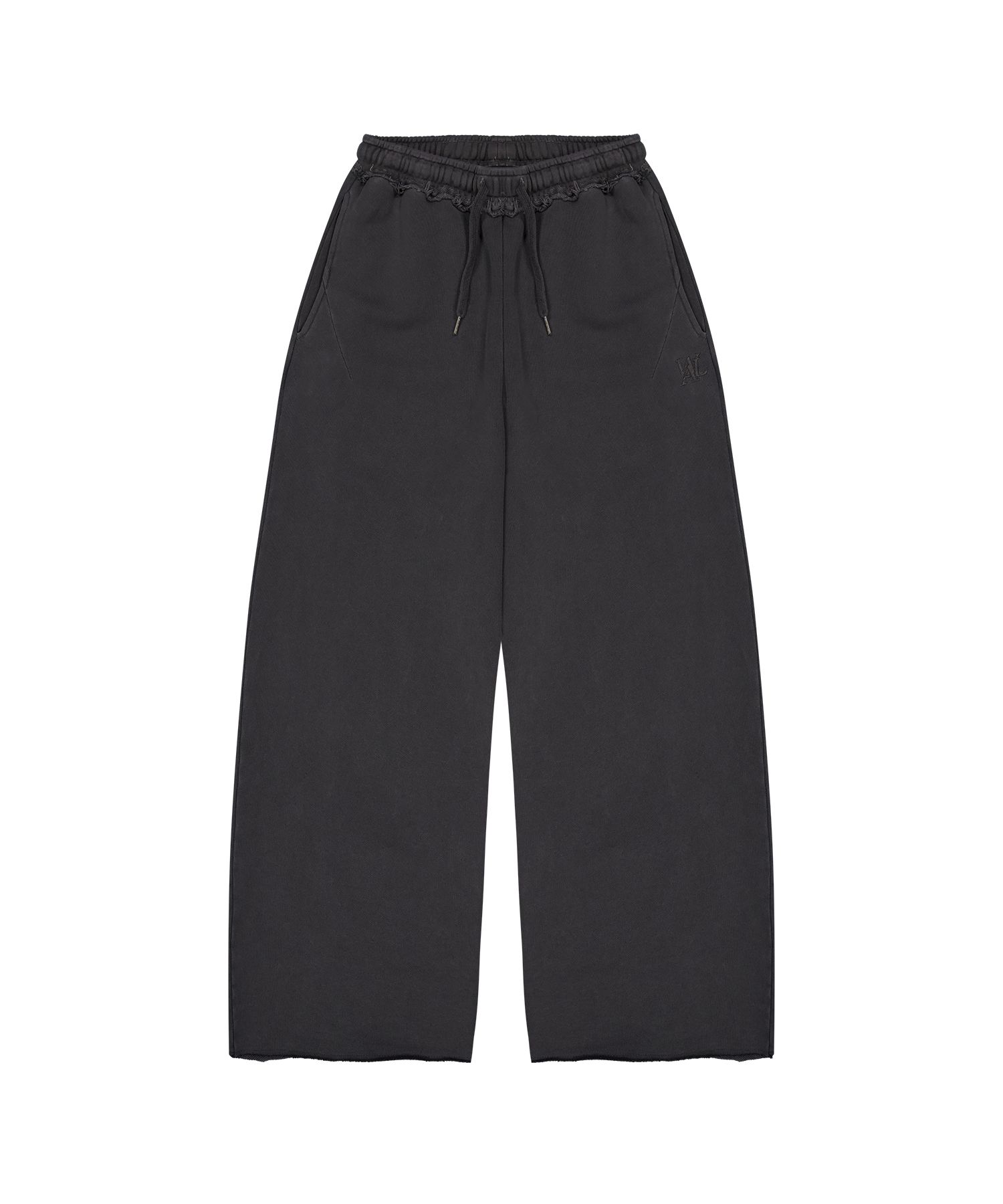 [WOOALONG]Cut Edge Washed ワイド パンツ★新作・25SS★男女★ MUSINSA | WOOALONG Cut Edge Washed Wide pants - FADE CHARCOAL