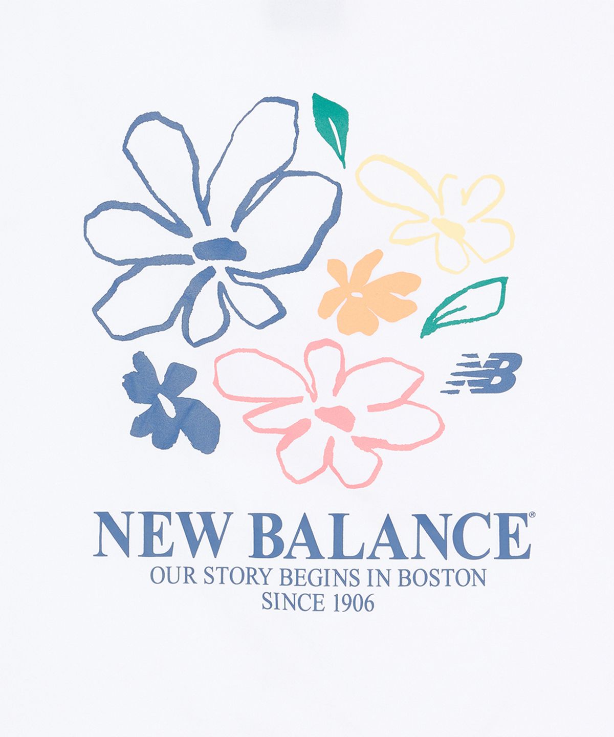 뉴발란스(NEW BALANCE) NBNEGCO204 / UNI 플라워 일러스트 반팔티 (WHITE)