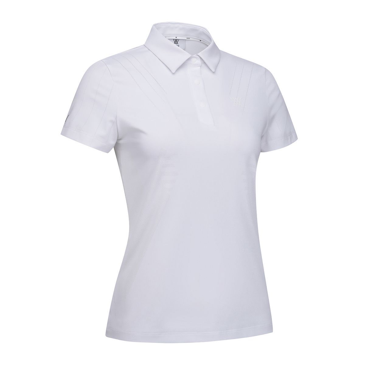 어뉴골프(ANEW GOLF) WOMEN SM BLACK FINISH JACQUARD SHORT T-SHIRT_WH