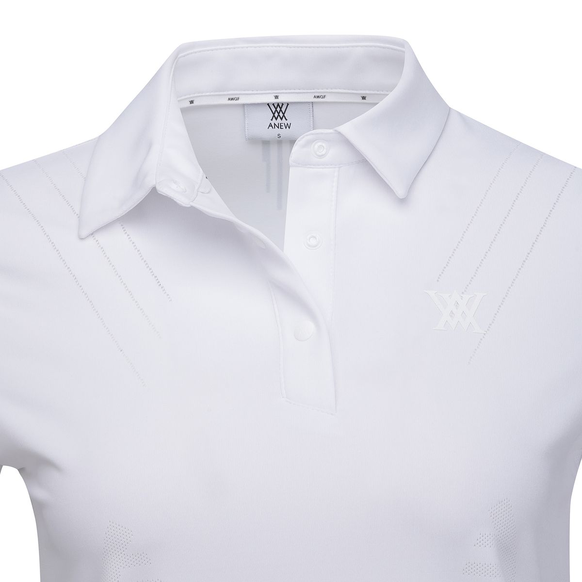 어뉴골프(ANEW GOLF) WOMEN SM BLACK FINISH JACQUARD SHORT T-SHIRT_WH