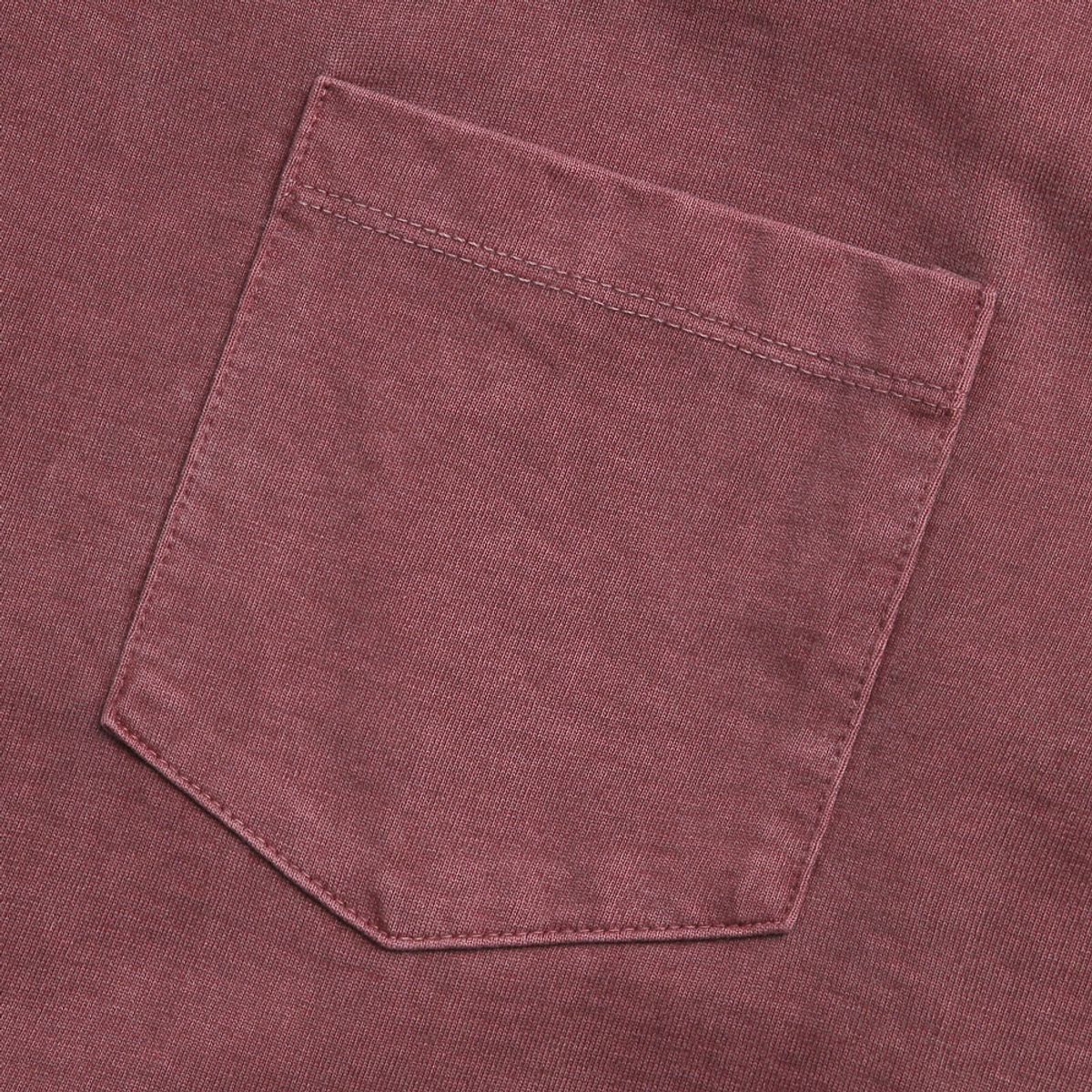 솔티(SORTIE) Pigment Long Sleeve Poket T-Shirts (Deep Red)