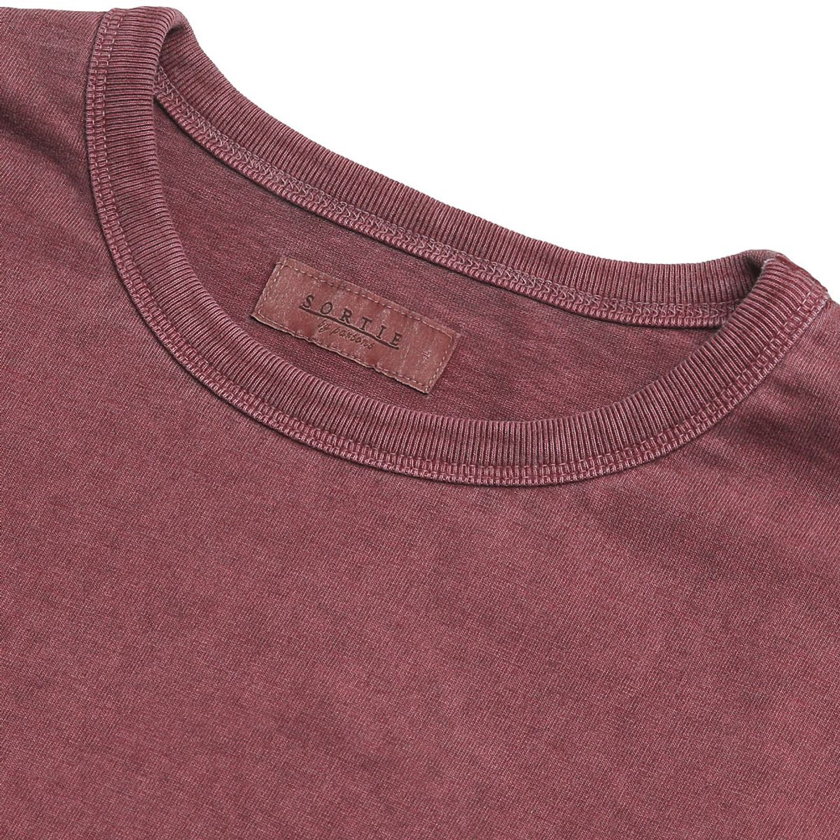 솔티(SORTIE) Pigment Long Sleeve Poket T-Shirts (Deep Red)
