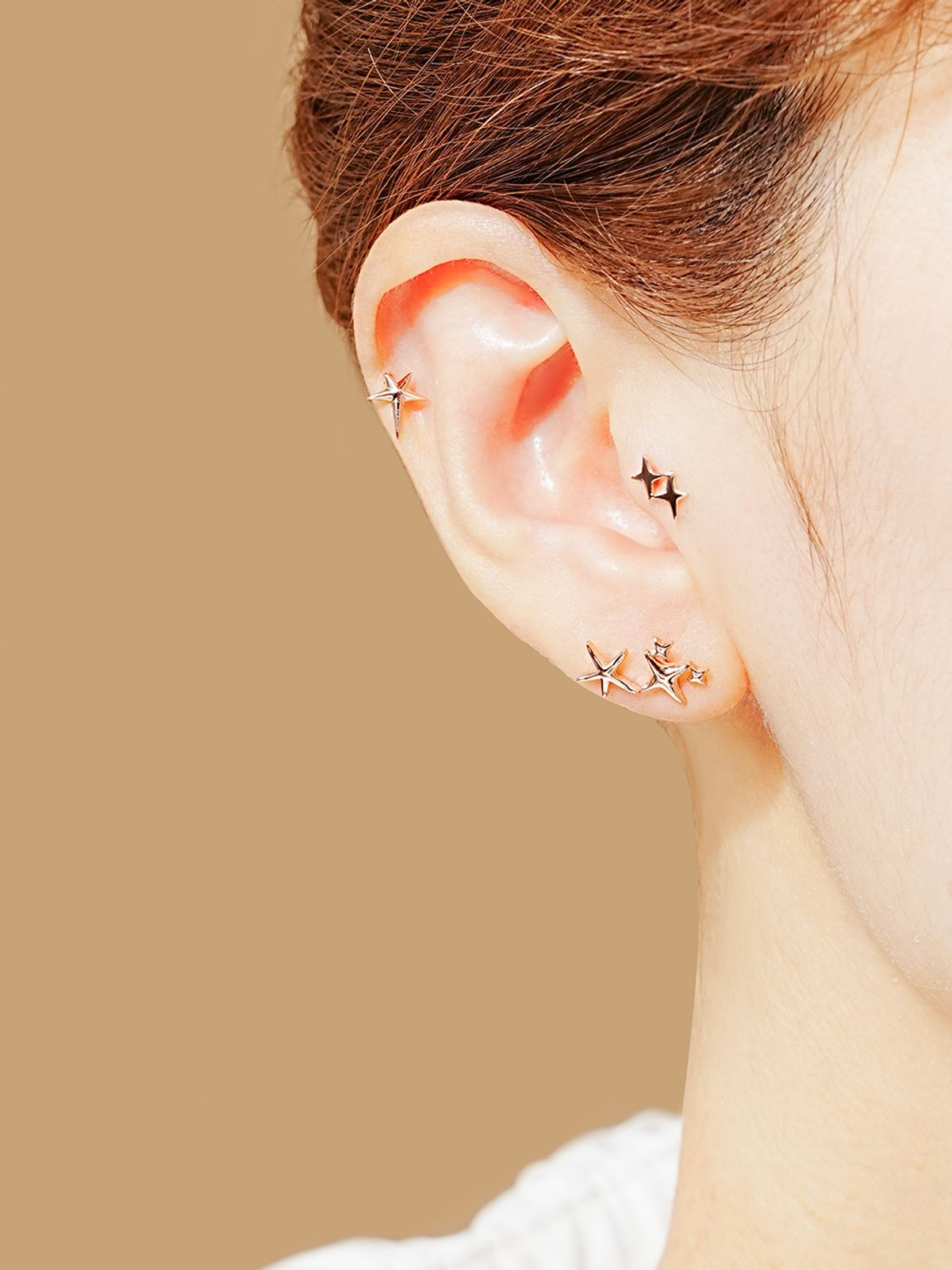 미니멀피어싱(MINIMALPIERCING) 14K 트윙클 스타 피어싱 귀걸이