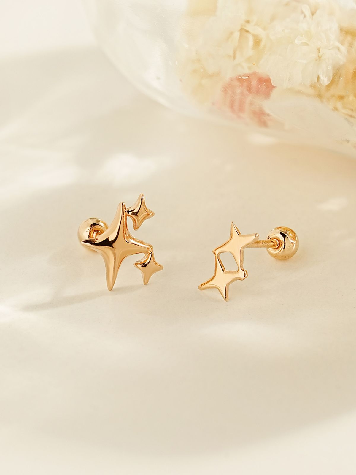 미니멀피어싱(MINIMALPIERCING) 14K 트윙클 스타 피어싱 귀걸이