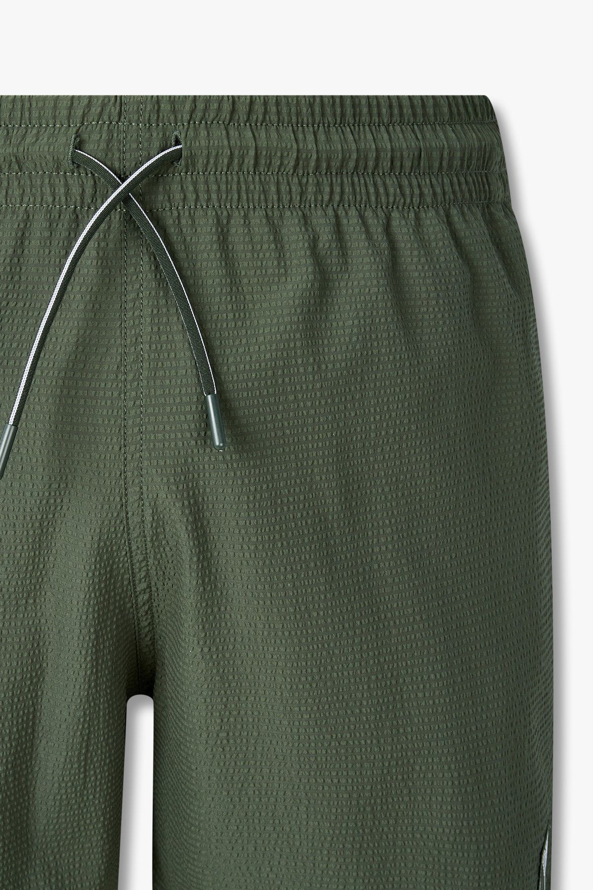 엠포리오 아르마니 언더웨어(EMPORIO ARMANI UNDERWEAR) 남성 로고 패치 시어서커 스윔 쇼츠 _그린 0815121010