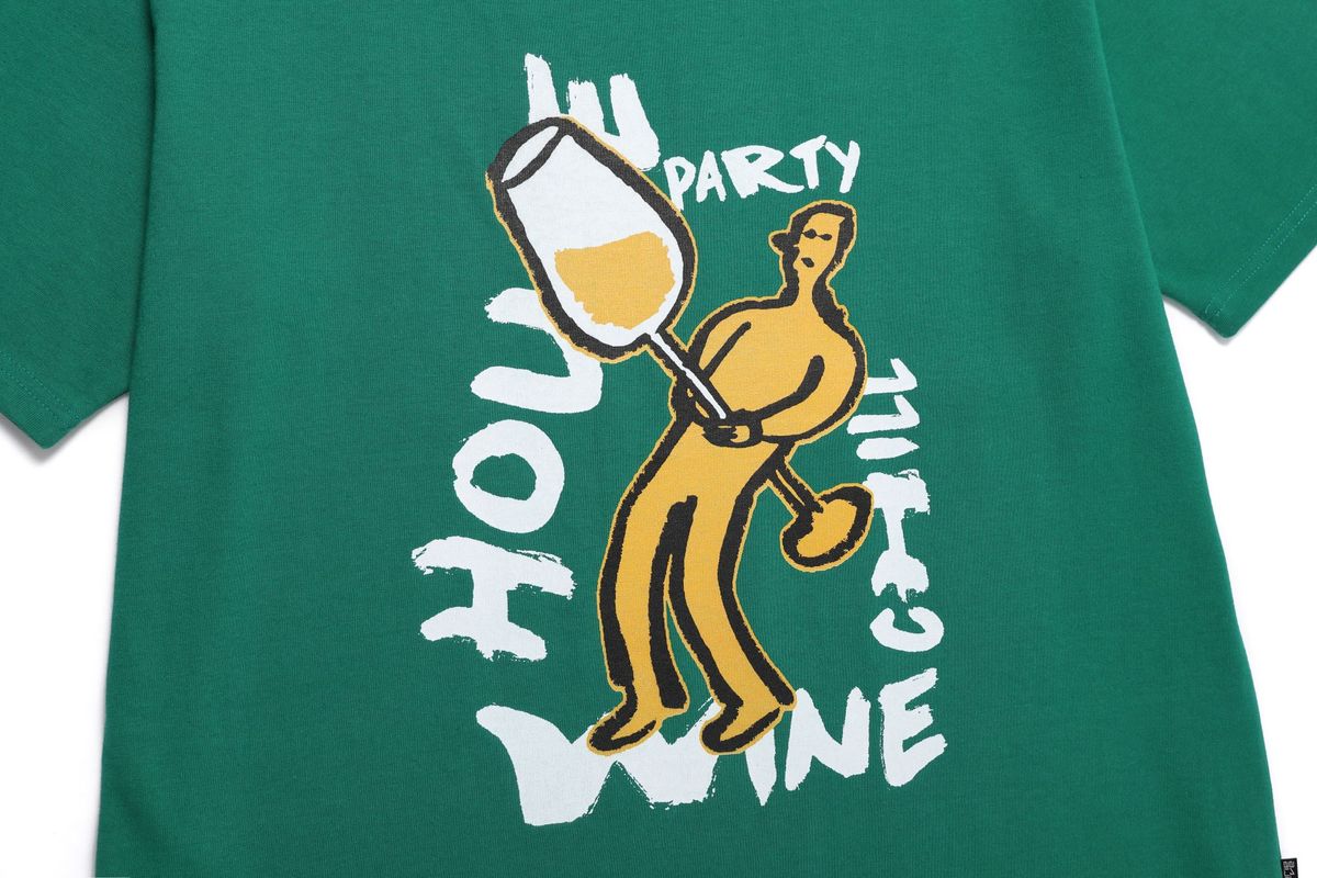 바쥬비쥬(BAJOO BIJOO) WINE PERSON T-SHIRT [DARK GREEN]