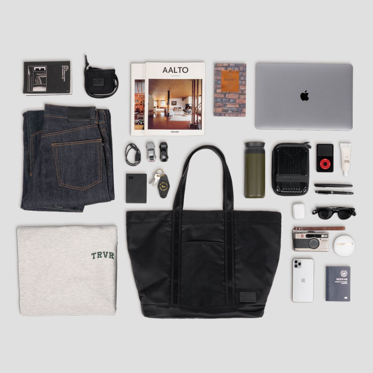 티알브이알(TRVR) Staple Travel Tote L Black